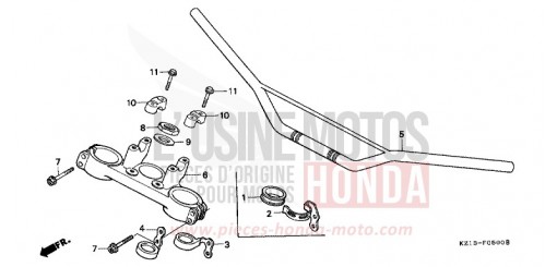 ROHRGRIFF/OBERE BRUECKE XR250RP de 1993